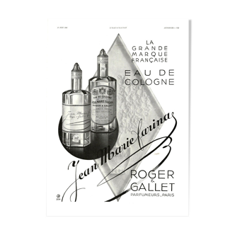 Affiche vintage années 30 Roger & Gallet parfum