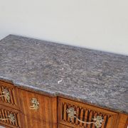 Commode sauteuse Louis XVI en marqueterie 19ème