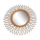 Round rattan sun mirror - 48cm