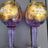 Set of 2 Trefuochi Foot Deco glasses shaped ball from Murano/Italy
