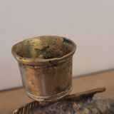 Yellow copper fish candle holder