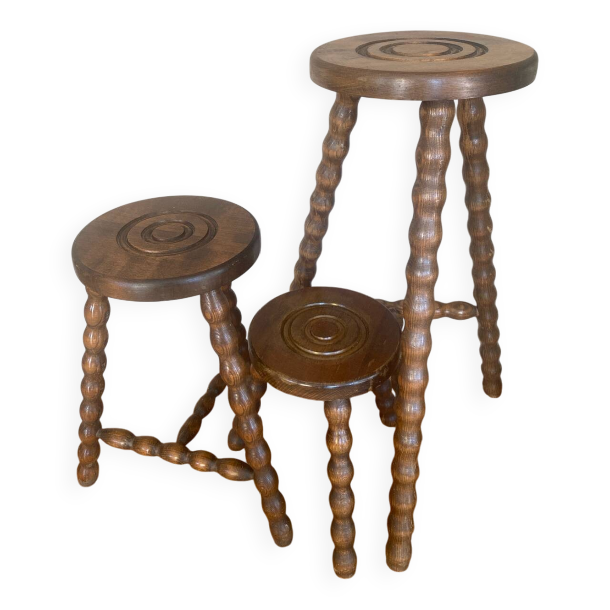 Very beautiful set of three tripod plant holders