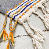 Kilim berber Moroccan ecru with colorful patterns 330x220cm