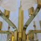 Carl Fagerlund brass and glass acanthus leaf chandelier, Sweden 1960s