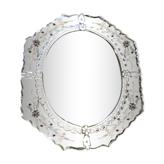 Miroir venitien ovale, 84x70 cm