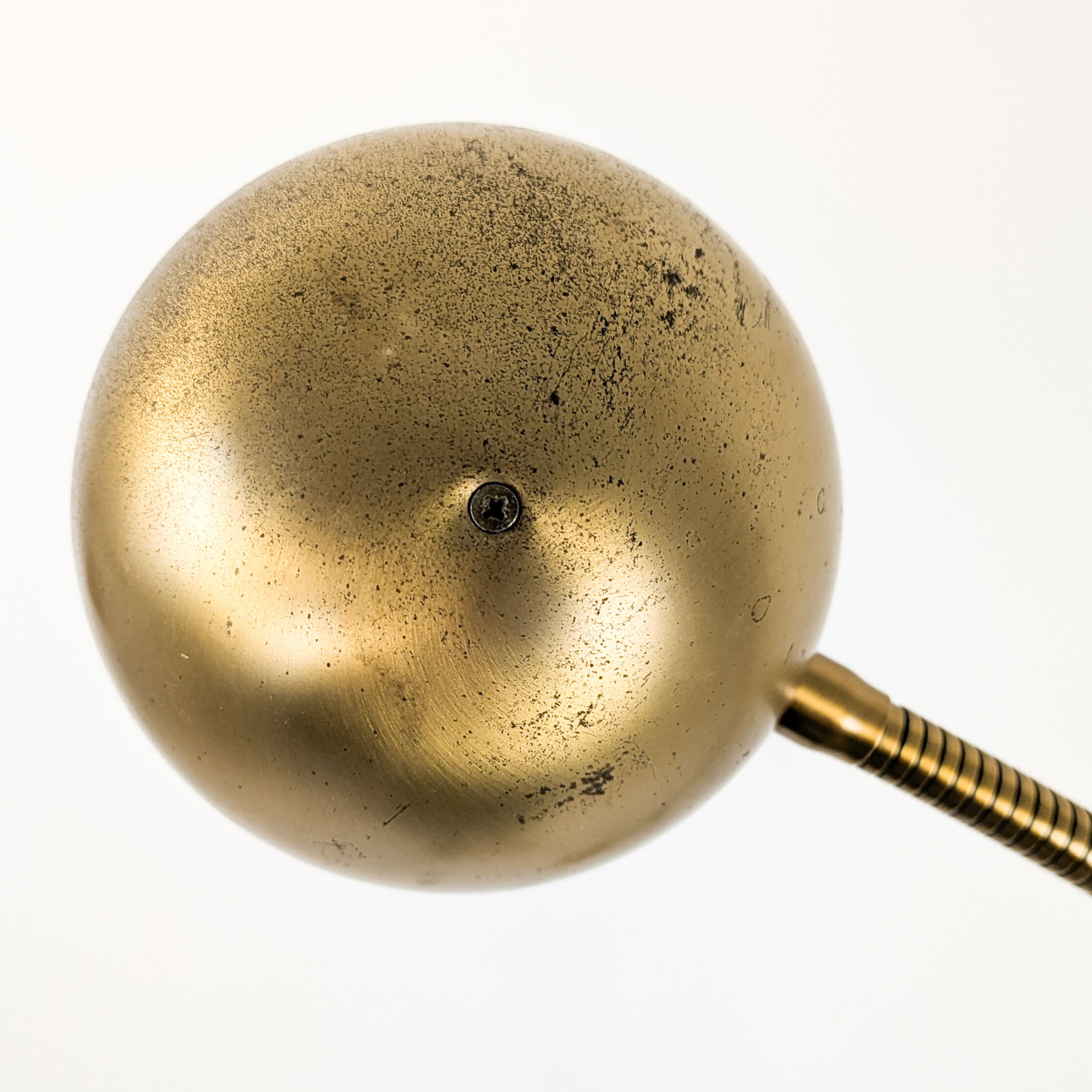 Lampadaire vintage Fischer à 2 têtes, laiton mat orientable