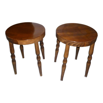 Pair of Baumann wooden stools