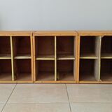 Set of 3 old workshop lockers