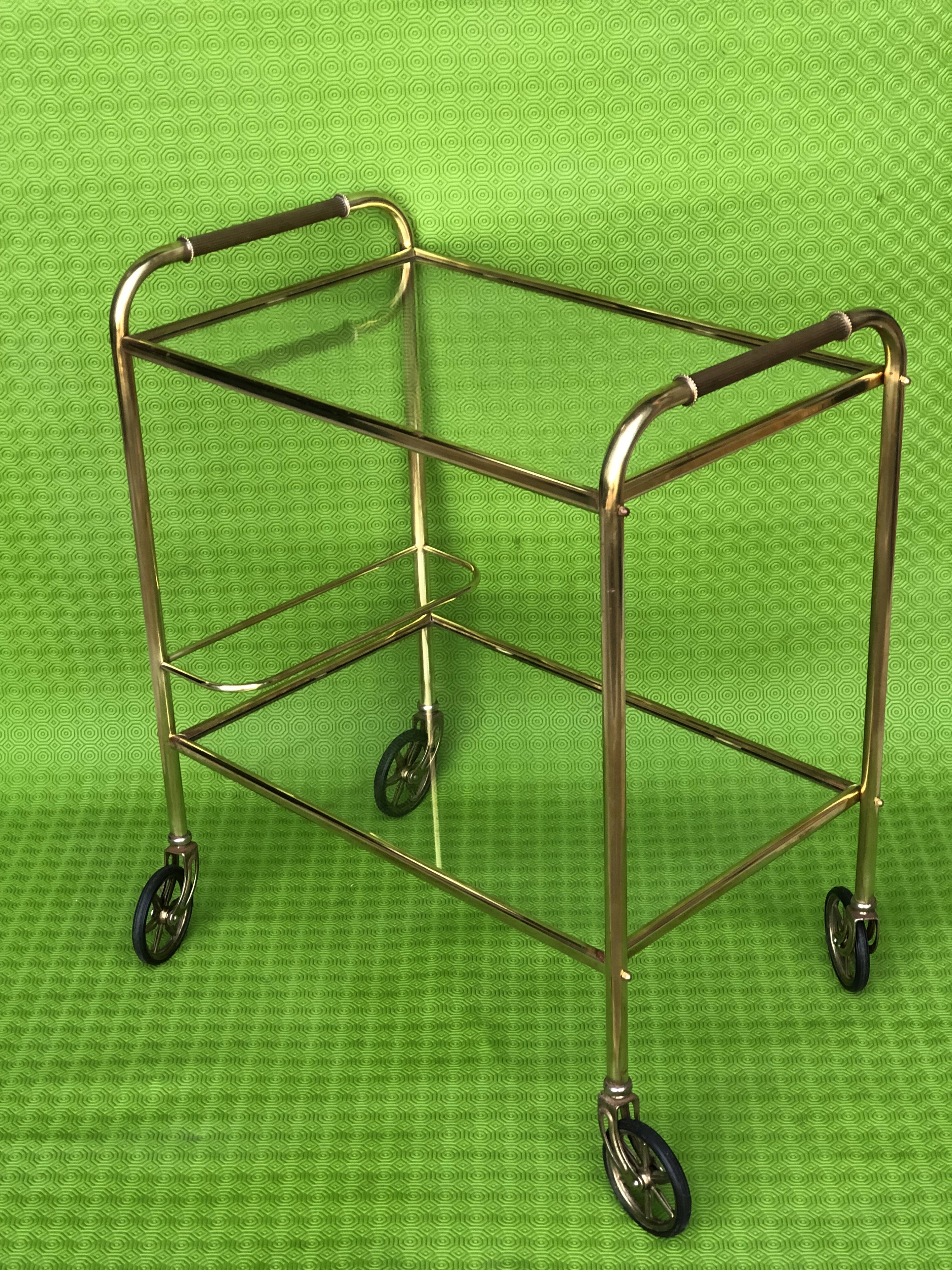 Desserte roulante vintage 1960-1970 metal dore