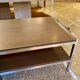 Table basse en bois et métal chromé des années 70