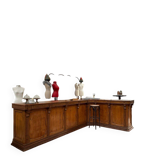 Large corner bar counter from the late 19th century.