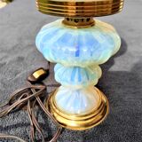 Mid-20th century opaline table lamp, iridescent opal color