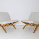 Pair Of Vintage Model S725 Beech Lounge Chairs By Dorothy & Paul Goble For Stag