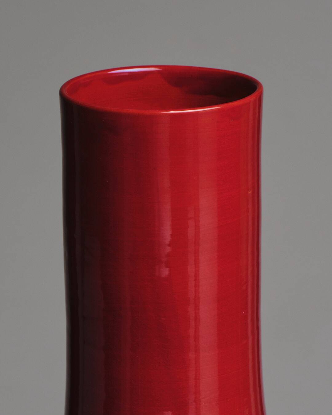 Large red ceramic vase, robert picault, 1960s
