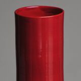 Large red ceramic vase, robert picault, 1960s