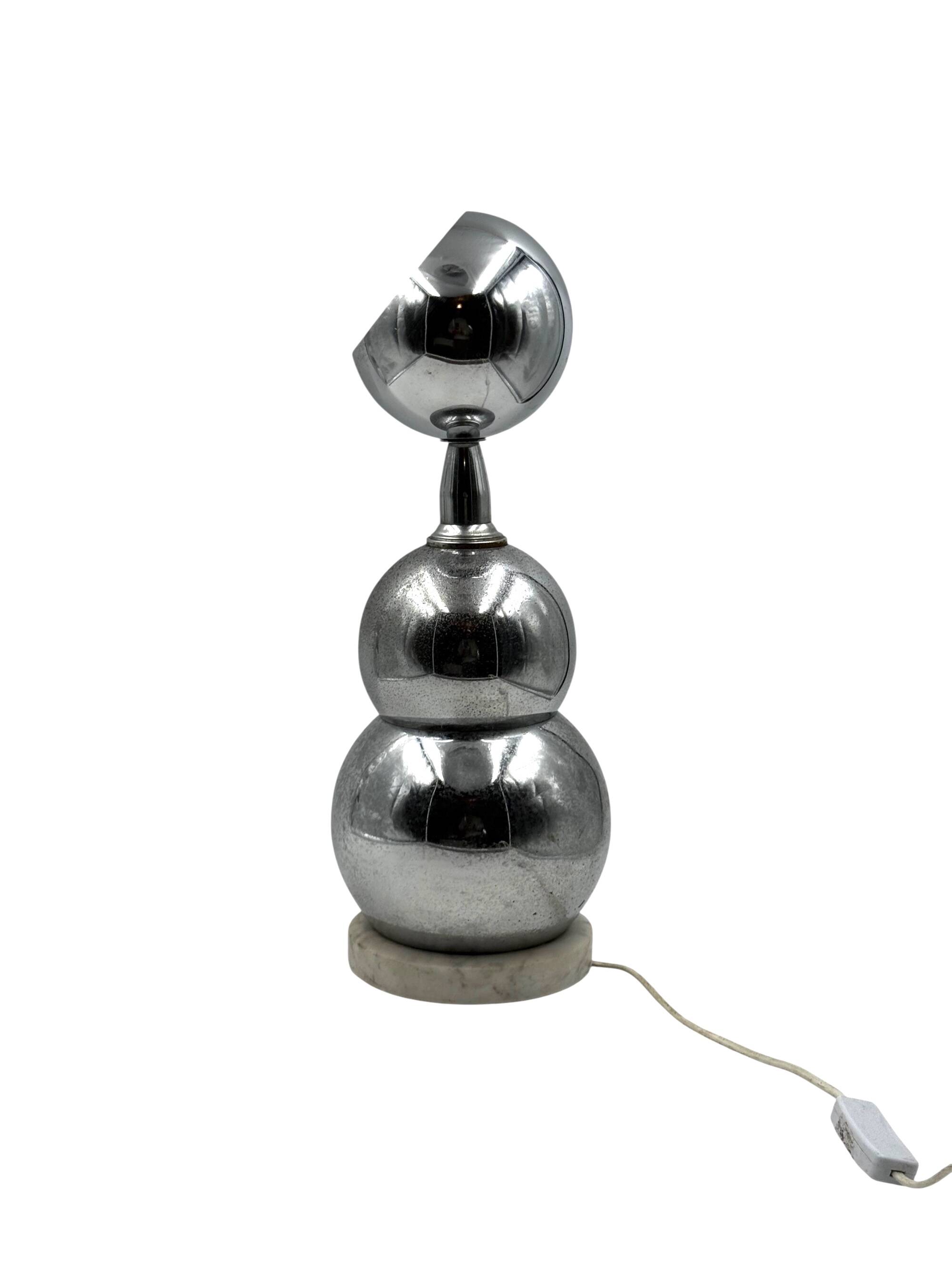 Space age chrome table Lamp, France 1970s