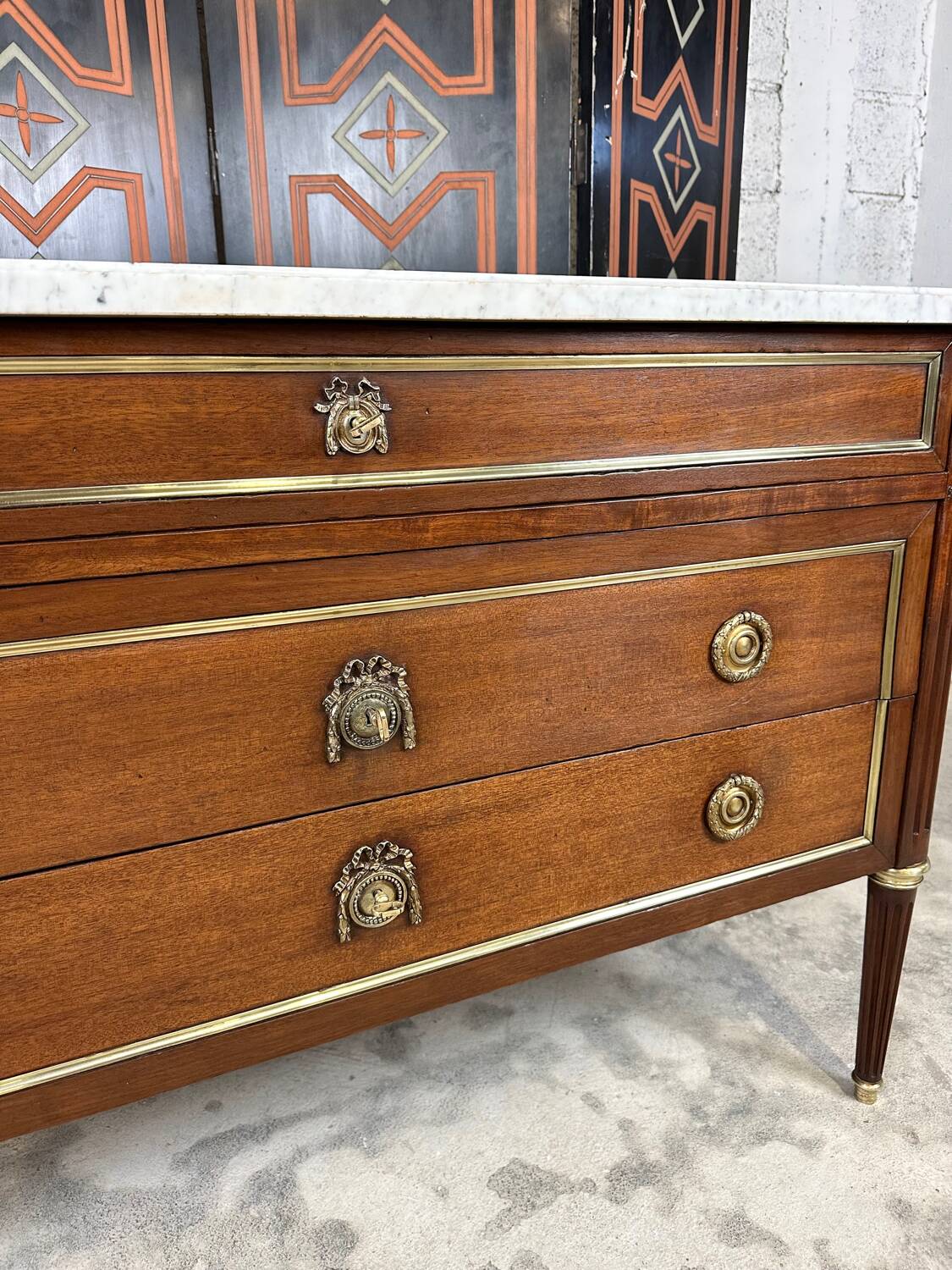 Louis XVI style mahogany chest of drawers