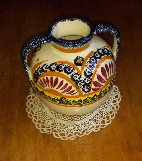 Vase  boule  à anses henriot quimper -15.5x15cm env.