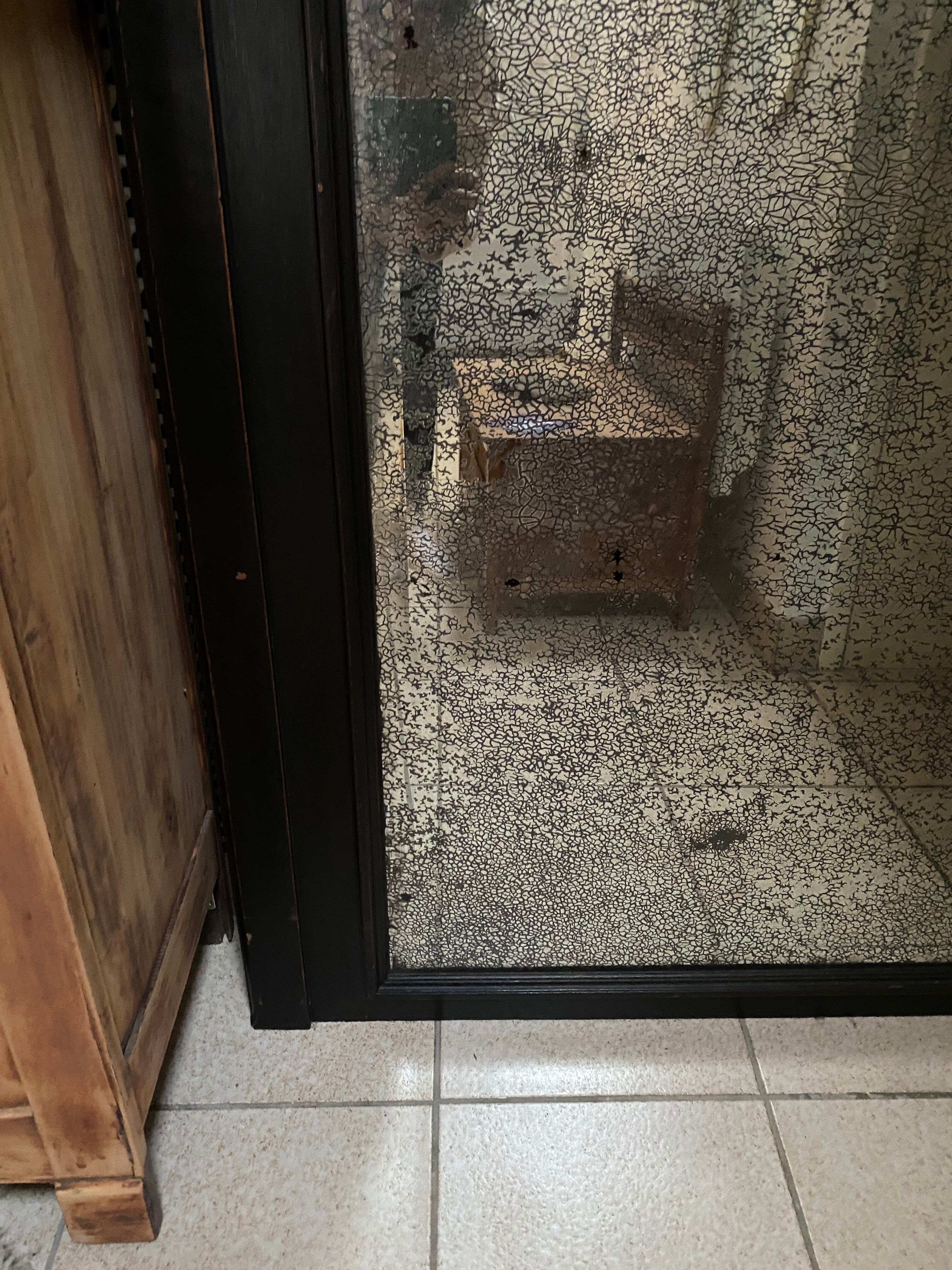 Old XXL mirror in carved wood