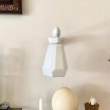 Wall lamp in earthenware and white opaline