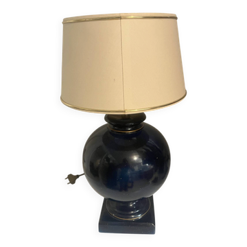 Vintage table lamp L. Drimmer blue night & gold (H 47 cm) - Signed pie