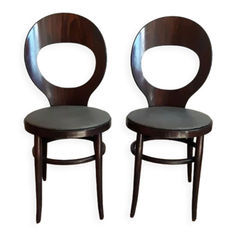 Paire de chaises Baumann vintage modèle « Mouette ».