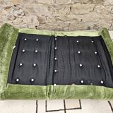 Paire de chauffeuse velour vintage 1970"