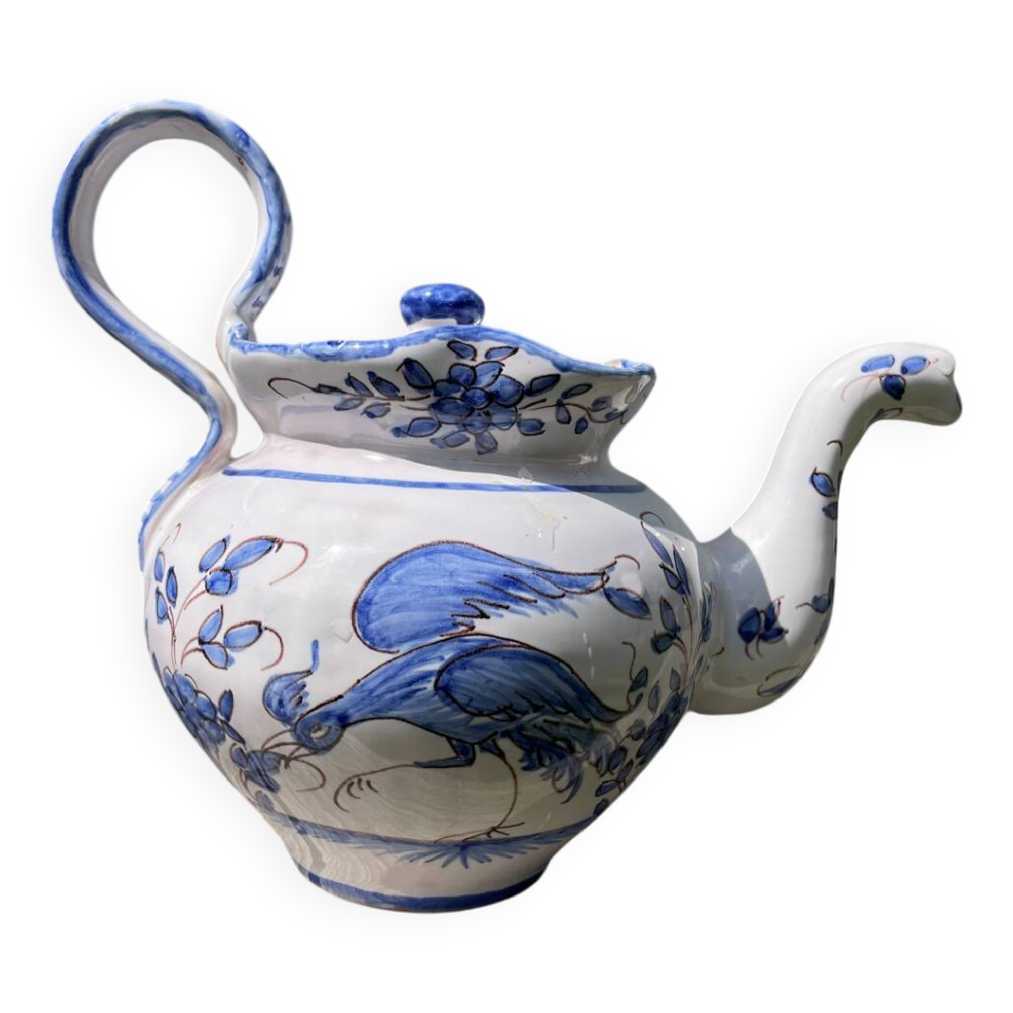 Moustiers blue ceramic teapot