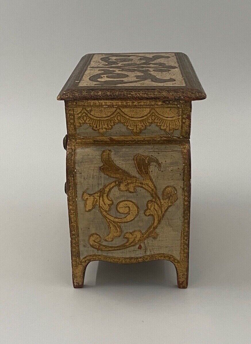 Miniature chest of drawers gilded wooden poupee furniture jewelry mid xxe italian