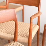 Chaises danoises en teck Mid-Century par Niels O. Møller # 77 & 57 Set de 6