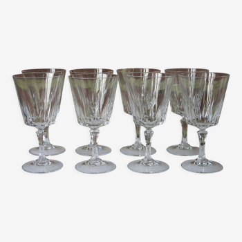 8 glasses with semi-crystal stems