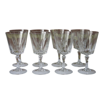 8 glasses with semi-crystal stems
