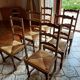 Ensemble de 6 chaises paillees, pieds chêne