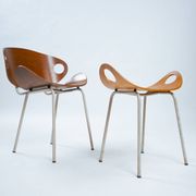 Olof Kettunen Chair and Stool for Merivaara, Finland 1950s