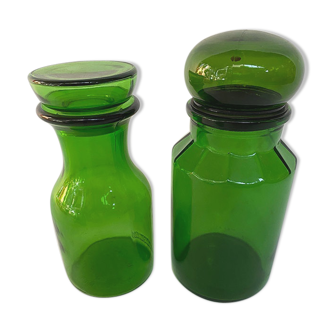 Lot green jars pharmacy