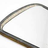 Mid Century mosaic wall mirror with brass frame by Münchner Zierspiegel