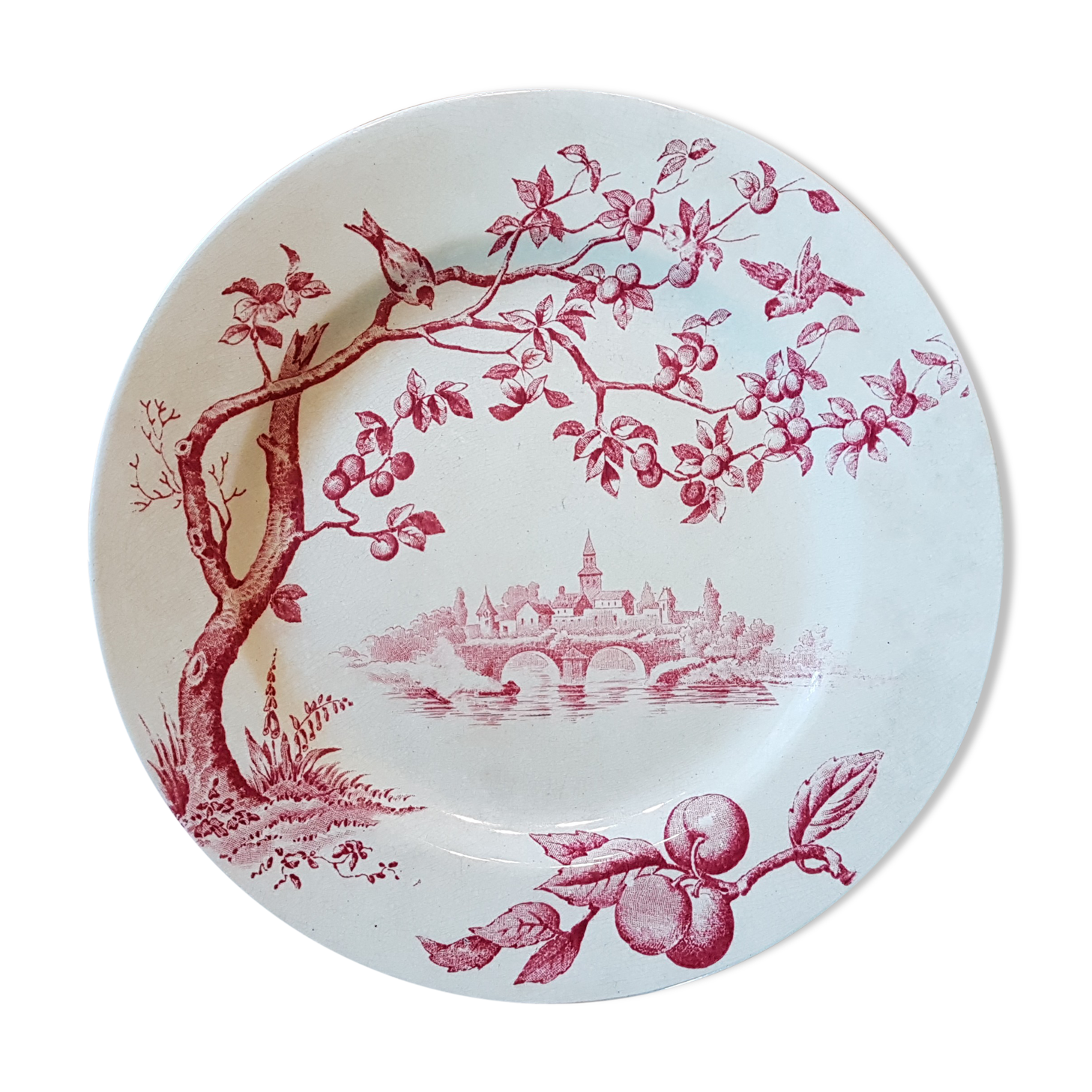 Plate with decoration of birds, fruit trees