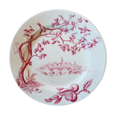 Assiette en faïence à décor d'oiseaux arbres fruitiers