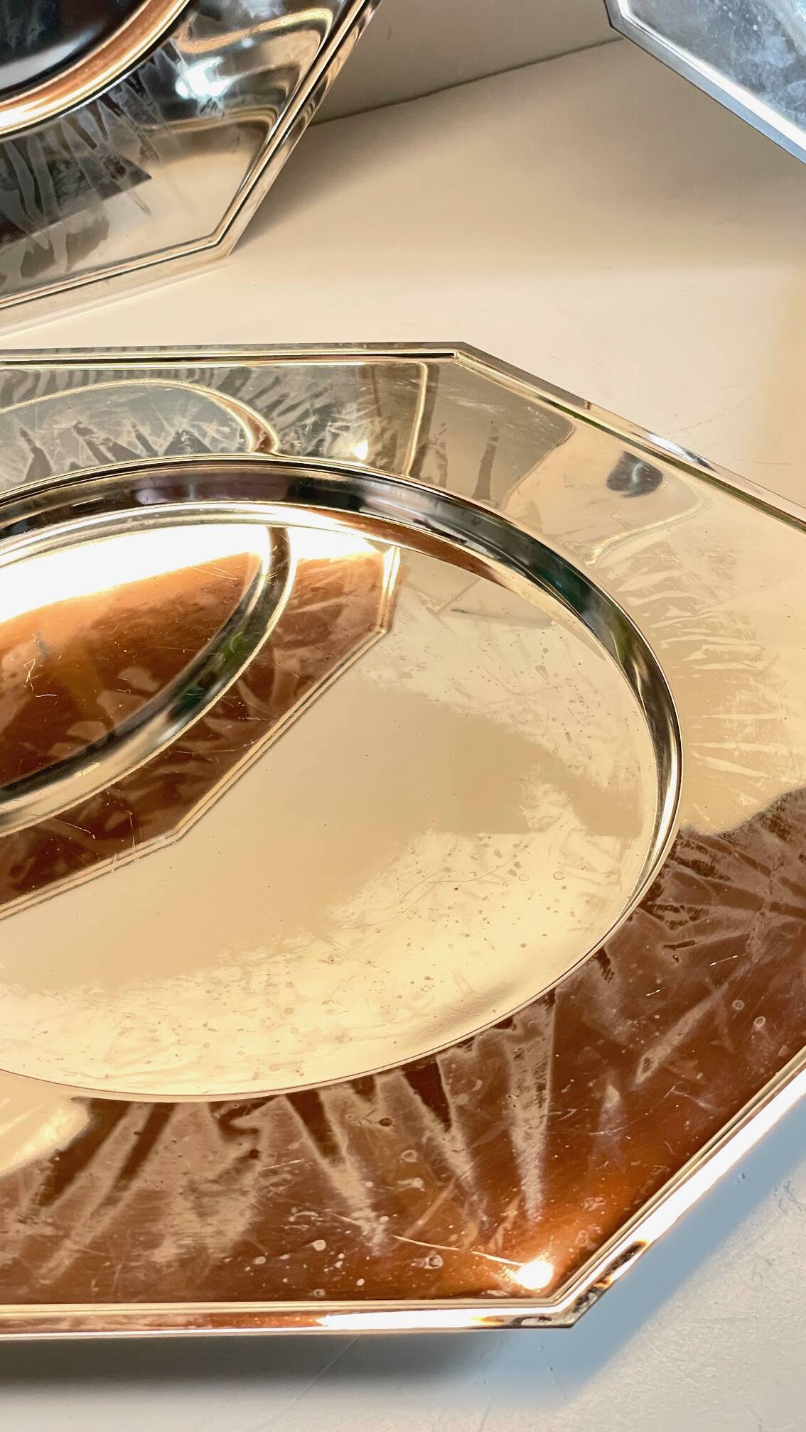 6 Vintage Silver-Plated Metal Plates and Dishes
