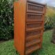 Commode chiffonnier en bois et rotin