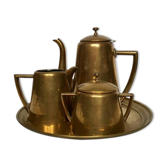 Service à  café art deco en laiton allemand de Hogri