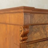 Antique secretary desk from the 1880s, walnut, restored