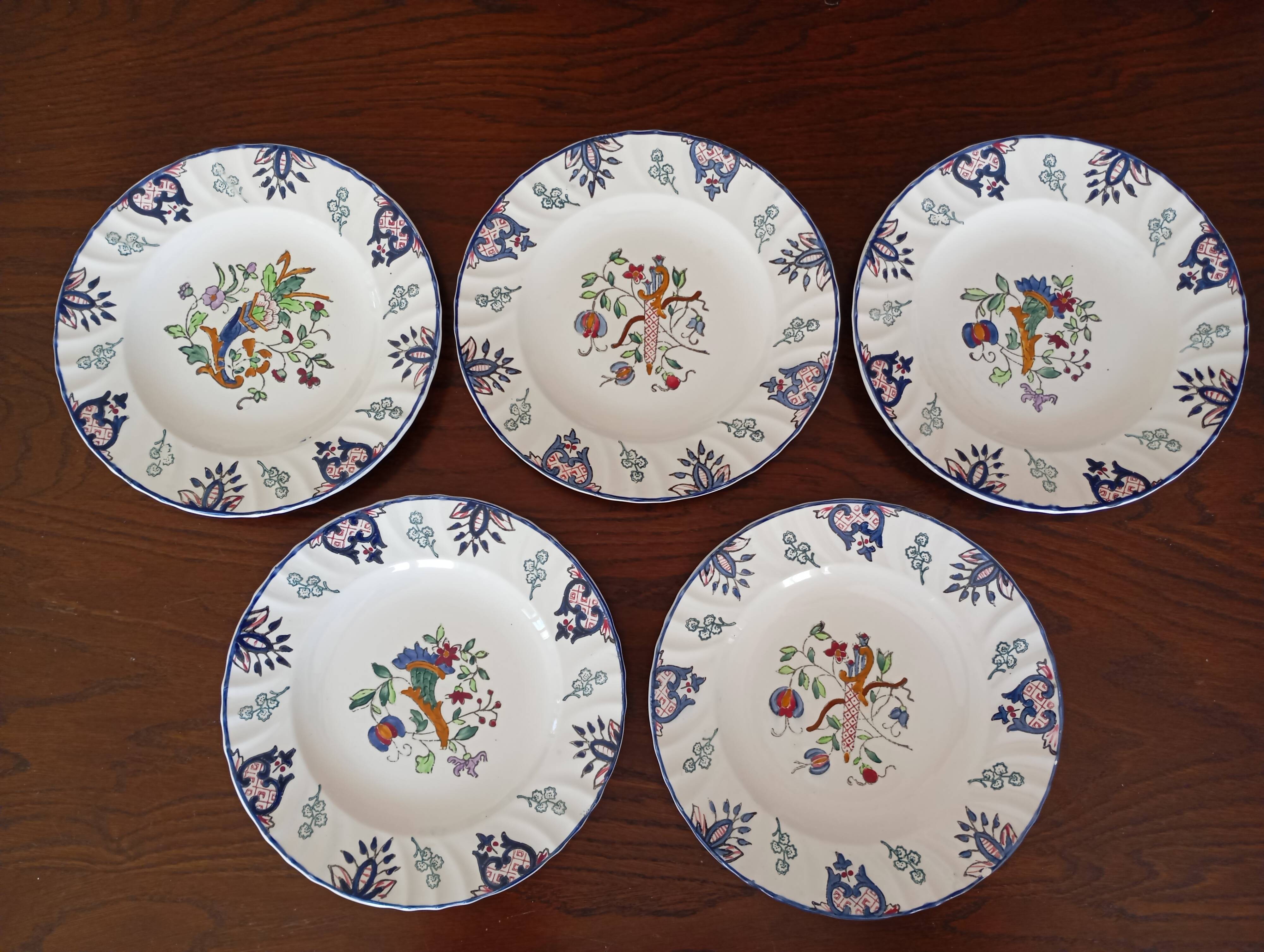 Flat plates "Vieux Rouen" Longwy