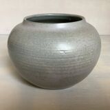 Grey blue ceramic round vase