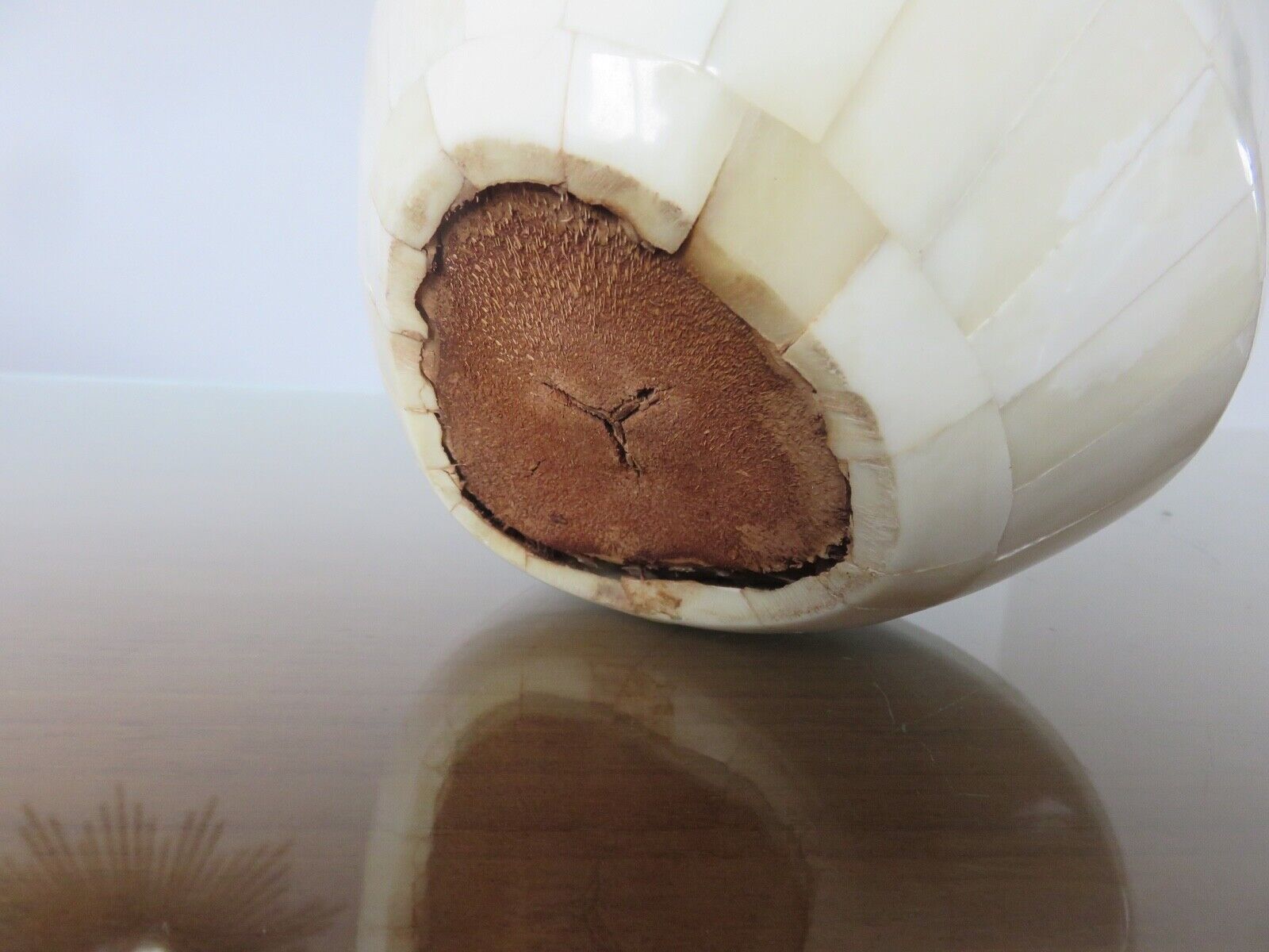 Ice bucket "coconut" bone marquetry 50s