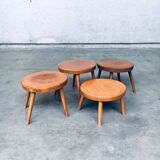 Mid-Century Low Side Table Set, Belgium, 1950s, Set of 4