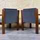 60s 70s Teak Easy Chair Lounge Chairs Danish Modern Design, Set of 2