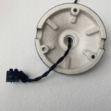 Ancienne suspension industrielle en email noir  40 cm