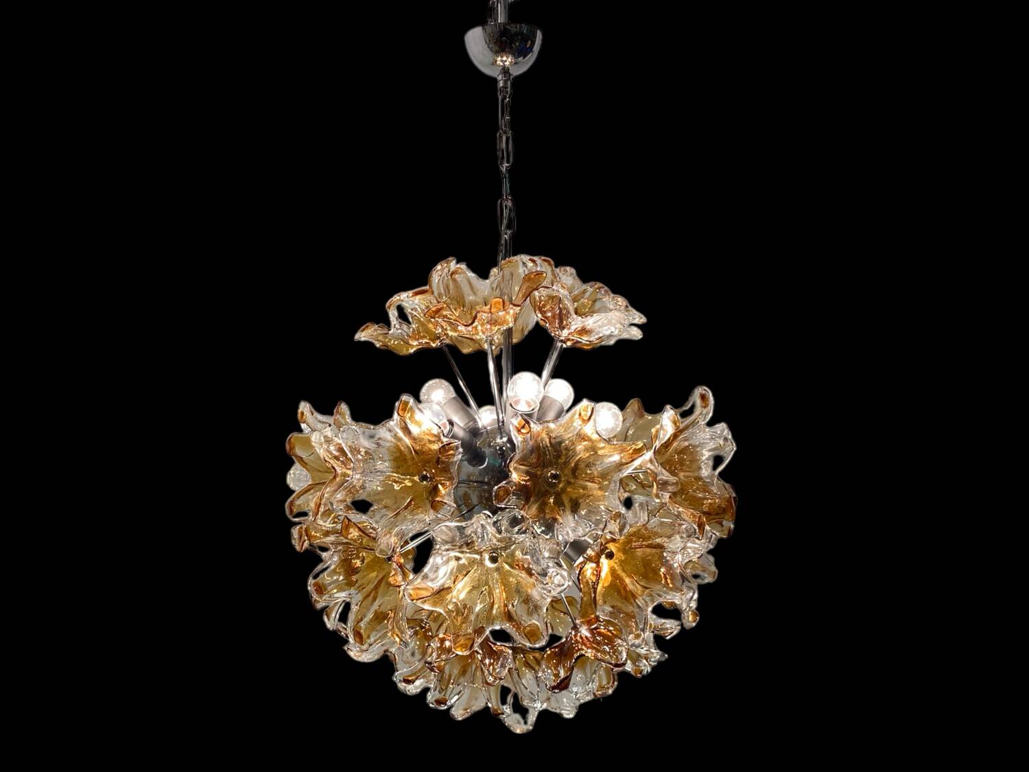 Lustre Spoutnik en verre de Murano