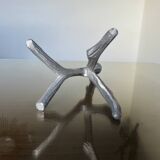 Brutalist "tree" candle holder in cast aluminum from the 70s